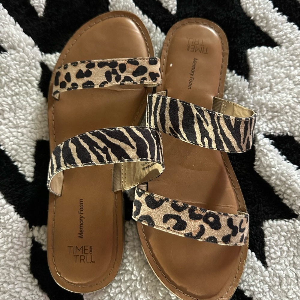 Animal print sandals